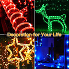 Ollny USB Rope Lights Outdoor Color Changing with Remote, 33FT 100 LED Waterproof String Lights, 18 Colors Fairy Christmas Light for Indoor Bedroom Party Garden Wedding Holiday Decorations