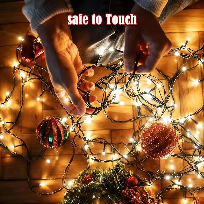 Voice Control 88ft 240LED Smart Christmas String Lights Outdoor/Indoor | String Lights Plug in with Remote, 12Modes, 7Voice Commands & Timers, Christmas Twinkle Light for Xmas Tree Decor (Cool White)