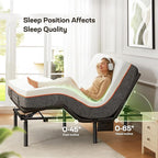 Marsail MS01 Queen Adjustable Bed Frame + 10-inch Gel Memory Foam Mattress, Adjustable Bed Base with Under-Bed Nightlight, Wireless Remote Control Adjustable Bed with 4 Height Options, Queen