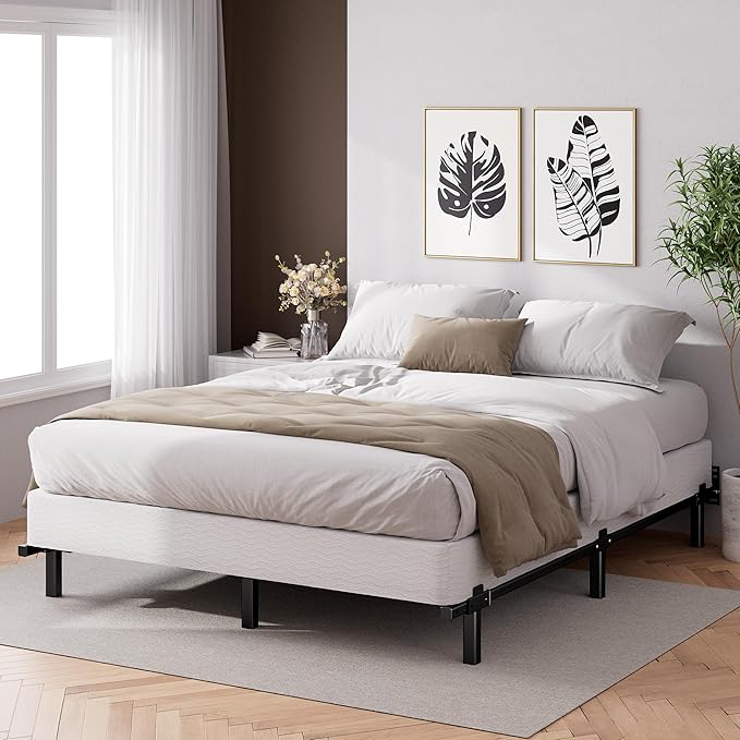 ZINUS 7 Inch Compack® Metal Bed Frame, Support Bed Frame for Box Spring and Mattress Set, Black, Full
