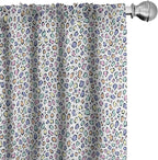 Ambesonne Leopard Print Curtains, Modernized Animal Skin Elements in Pastel Memphis Style Colors Pattern Print, Window Treatments 2 Panel Set for Living Room Bedroom, Pair of - 28" x 95", Grey Black