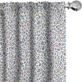 Ambesonne Leopard Print Curtains, Modernized Animal Skin Elements in Pastel Memphis Style Colors Pattern Print, Window Treatments 2 Panel Set for Living Room Bedroom, Pair of - 28" x 84", Grey Black