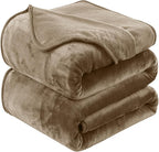 Soft Travel Size Throw for All Season Warm Fuzzy Microplush Lightweight Thermal Fleece Summer Autumn Fall Winter Spring Blankets for Bed Couch Sofa,50x60 Inches,Taupe