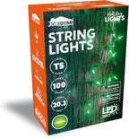 Joiedomi Green Christmas String Lights,100 Count 22.3FT Christmas Fairy Tree Lights Plug in for Indoor Outdoor Xmas Decorations Patio Holiday Theme Party Yard House,Green Wire