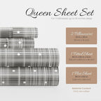 Linen Market Double-Brushed Patterned Microfiber Queen Sheet Set 4 Piece – Oeko-TEX Certified Ultra Soft & Wrinkle-Free - 16" Deep Pocket Sheets - Easy Care Queen Size - Polka Dot Gray