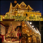 105FT 300LEDs Christmas Lights Outdoor Indoor 8 Modes for Christmas Tree Party Decoration, 100% UL Listed (Warm White)