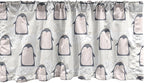 Ambesonne Penguin Window Valance, Pastel Colored Style Cartoon Animals from Antarctica Crowns on a Dotted Background, Curtain Valance for Kitchen Bedroom Decor with Rod Pocket, 42" x 12", Grey Pink