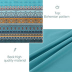 Cottolester Boho Queen Comforter Set 8 Pieces,Teal and Yellow Bohemian Comforter Paisley Striped Bed in A Bag,Soft Microfiber Bedding Set for All Season
