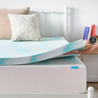 Linenspa 3 Inch Gel Swirl Memory Foam Mattress Topper – Cooling Gel Infused – Pressure Relieving Bed Topper - Mattress Pad – CertiPUR Certified - Twin Size