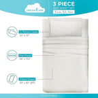 DREAMCARE Twin XL Sheet Sets – 3pcs Cooling Sheets – up to 21” Extra Deep Pocket Twin XL Sheets Set – Hotel Luxury Sheets & Pillowcases – Superior Softness 100% Fine Microfiber with Side Pocket –Ivory