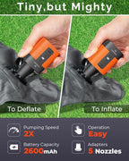 ETENWOLF AIR 3 Air Pump for Inflatables with 2600 mAh Battery & Camping Light, Ultra-Fast and Mini Electric Air Pump, Inflate Deflate for Air Mattress, Pool Floats, Vacuum Storage Bags