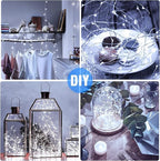 20 Pack Fairy Lights Battery Operated 7ft 20 LED Mini Fairy String Lights Waterproof Copper Wire Firefly Starry Lights for Wedding Party Mason Jars Christmas Decorations, Warm White & Cool White