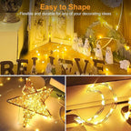 btfarm 20 Pack Fairy Lights Battery Operated, 3 Modes 7ft 20 Led Twinkle Lights, Mini Bulk String Lights Waterproof Silver Wire for Mason Jars Christmas Wedding Vases Centerpiece Decor, Warm White