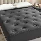 Hansleep King Mattress Topper Viscose Derived from Bamboo, Memory Foam Pillow Top Mattress Topper King with Deep Pocket, Breathable Mattress Pad for Back Pain Relief, 78" x 80", Charcoal Grey