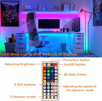 HOUHUI USB LED Strip Lights Kit, 4 Pre-Cut 1.64ft/6.56ft RGB LED Light Strips, Color Changing TV Backlights with Remote, RGB 5050 Bias Lighting for TV, PC, Monitor, Home Theater, DIY Decoration