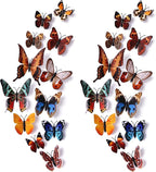24pcs 3D Vivid Special Man-Made Lively Butterfly Art DIY Decor Wall Stickers Decals Nursery Decoration, Bathroom Décor, Office Décor, 3D Wall Art, 3D Crafts for Wall Art Kids Room Bedroom