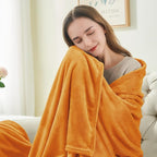 BEDELITE Fleece Blankets Queen Size Burnt Orange Throw Blankets for Bed, Luxury Plush Cozy Fuzzy Blanket 90x90 inches, Super Soft & Warm Blankets for All Seasons