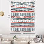 Batmerry Beige Abstract Stripe Tapestry, Wall Art Hanging Decoration Polyester Fiber White Ruffled Around for Dorm Room Bedroom Living Room, 82.7x59.1 inches