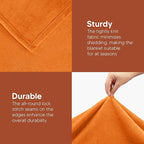 Utopia Bedding Fleece Blanket Throw Size Burnt Orange 300GSM Luxury Anti-Static Fuzzy Soft Microfiber Halloween Blanket for Couch, Sofa and Bed (60x50 Inch)