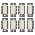 Lutron Caseta Original Smart Switch (Lutron Smart Hub Required), for LED Lights and Fans, 6 Amp, Single-Pole/3-Way, Neutral Required, PD-6ANS-LA-8-Pack, Light Almond, 8 Pack