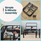 Linenspa Adjustable Bed Frame - Independent Head and Foot Incline - Powerful Quiet Motor - Easy Tool Free Assembly - Lounge - Watch TV - Working - Reading - Ergonomic - Electric Bed Base - Queen Size
