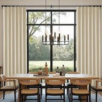 KangBang Full Blackout Pinch Pleat Linen Curtains 102 Inches Long, Pleated Linen Drapes for Living Room Dining with Hooks, Nursery Light Blocking Window Panels, 52Wx102L, Natural Beige,2 PCs