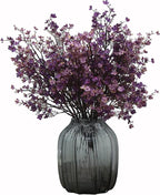 JAKY-Global Babys Breath Fabric Cloth Artificial Flowers 12 Bundle European Fake Silk Plants Farmhouse Decor Wedding Party Decoration Bouquets Real Touch DIY Home Garden (Autumn Purple-12pcs)