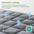 Ultra Soft Twin XL Size Mattress Topper - Viscose Made from Bamboo Pillow Top Mattress Pad for Back Pain Relief - Naturally Cooling for Hot Sleepers, Gray