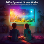 Maylit ICRGB TV LED Backlight, App Control Lights for 37-70in Monitor, Music Sync Color Changing Strip Lights for Home Decor, USB Powered Gaming Accessories for Bedroom Room Decor