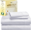 California Design Den Printed King Size Sheets Set - Luxury 400 Thread Count Sateen, Natural 100% Cotton Sheets Set, Deep Pockets, Cooling and Durable Bedding - Pinstriped