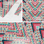 Batmerry Modern Stripe Geometric Tapestry,Boho Tribal ethnic Seamless striped Wall Art Hanging Decoration Polyester Fiber White Ruffled Around for Dorm Room Bedroom Living Room, 59.1x59.1 inches