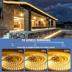 LED Strip Lights Battery Operated, 9.8 Ft 90 LED Led Strip Lights with Remote Timer Dimmable, Waterproof Flexible Lights Strip for Indoor Outdoor TV Table Bedroom Boat Kitchen (Warm White)