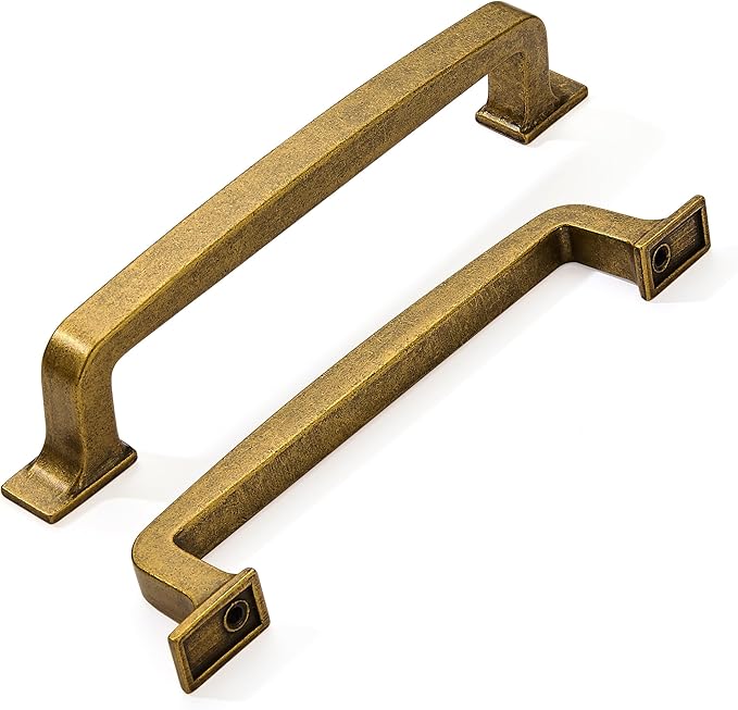 Khtumeware 10 Pack 6-1/4 Inch Antique Brass Cabinet Pulls Vintage Drawer Pulls Kitchen Cabinet Hardware Cupboard Handles