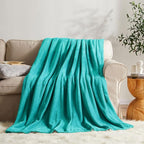 KMUSET Fleece Blanket Throw - Teal, Lightweight, Super Soft, Cozy Luxury Bed Blanket
