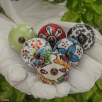 Multicolor Ceramic Knobs for Cupboards and Drawers Assorted Kitchen Cabinet Knob Door Pull Handle for Dresser Wardrobes Boho Home Interior Decor - Pack of 6