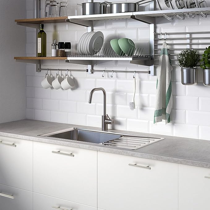 Ravinte 50 Pack 6 inch Cabinet Pulls Brushed Nickel Stainless Steel Kitchen Cupboard Handles Cabinet Handles, 3.5 inch Hole Center