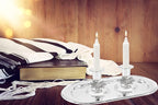 The Dreidel Company Shabbat Candlesticks Candle Holders Silver Plated, Grape Design 2 Candlesticks (1 Set)