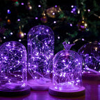 12-Pack LED Fairy Lights 7 Feet Battery Powered Waterproof Silver Wire 20 Slim Copper Wire Pastel Lights for DIY Wedding Party Bedroom Patio Easter Christmas (Purple)