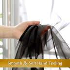 Aiyufeng Black Curtains & Drapes - Soft & Elegant Semi Sheer Curtains Privacy Panels for Living Room Bedroom Dining Patio Door Beautiful Window Decor, W40 x L72, 2 Pcs