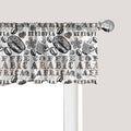 Ambesonne Modern Window Valance, Coffee Beans with Ornamental Words Ethiopians Pattern, Curtain Valance for Kitchen Bedroom Decor with Rod Pocket, 54" X 18", Sand Brown Black