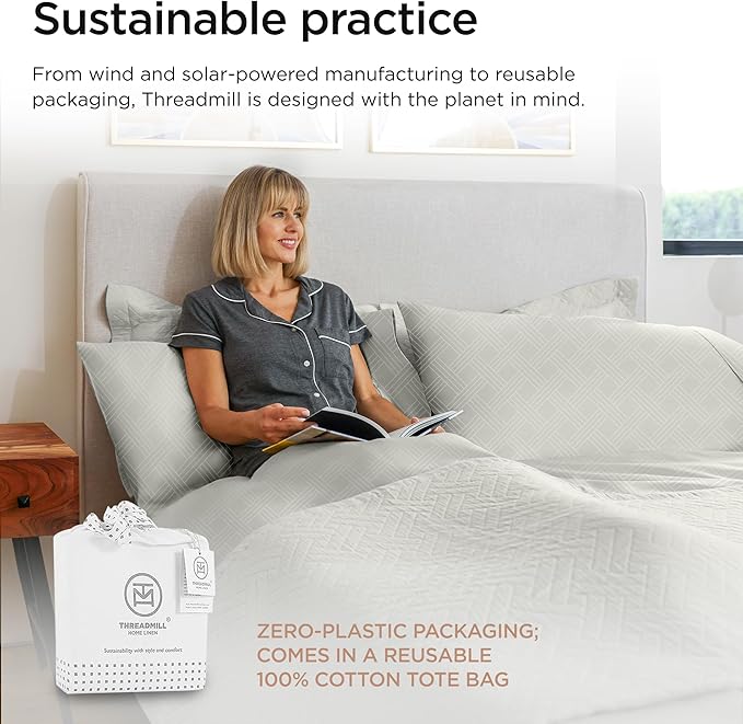 Celine 800 Thread Count Luxury Damask Sheets | California King Size | Light Grey | 4 Piece Striped Bed Sheets | Elasticized Deep Pocket