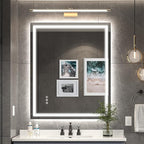 30x36 Inch Led Mirror for Bathroom with Front Light and Backlit, Dimmable Anti Fog Wall Bathroom Mirror with Led Lights, Water Proof, Decor Vanity Mirror