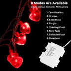 Luditek 2 Pack Total 29ft 80LED Mothers Day Decorations Battery Operated String Lights, Heart Shape Valentines Day Decor for Indoor Outdoor Home Room Party Wedding Hanging