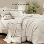 Bedsure King Size Comforter Set Beige - Bed in a Bag King Bedding 7 Pieces, Cationic Dyed Bed Set Gift for Family, Beige Soft Bedding for All Seasons Comforter with Sheets, Pillowcases & Shams