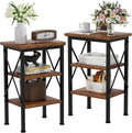 VECELO Modern Nightstands X-Design Side End Table Night Stand with Storage Shelf for Bedroom,Living Room