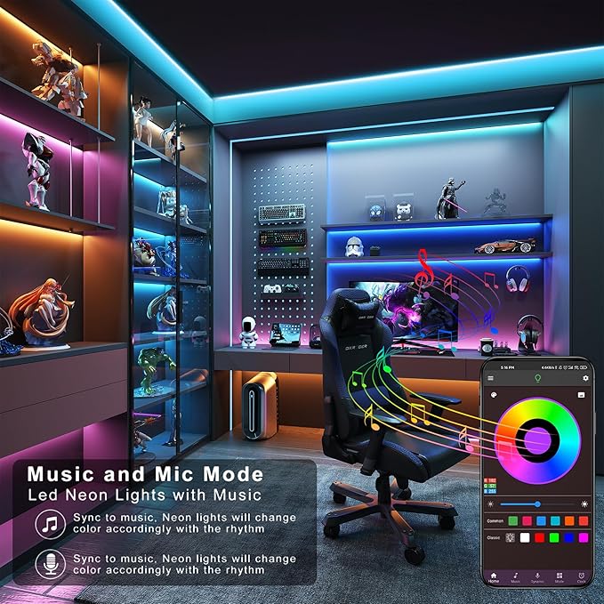 Led Lights for Bedroom 100ft Music Sync Color Changing Led Strip Lights with Remote and App Control RGB Led Light Strip for Home Party Room Decor