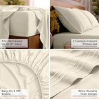 Mellanni Full Sheets Set - 4 PC Iconic Collection Bedding - Hotel Luxury, Extra Soft, Cooling Bed Sheets - Wrinkle, Fade, Stain Resistant (Full, Golden Ivory)