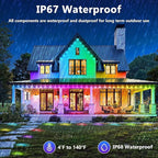 LETIANPAI 150FT Permanent Outdoor Lights,RGB Eaves Lights with App Control Remote,DIY Scene Modes IP67 Waterproof Outdoors Under Eave Lighting,Outdoor Light for Garden Decor