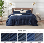 Bedsure Oversized Queen Comforter Set - Navy Soft Bedding for All Seasons, Cationic Dyed Bed Set, 3 Pieces, 1 Oversized Queen Size Comforter (98"x98") and 2 Pillow Shams (20"x26"+2")