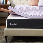 LUCID Zoned Memory Foam Mattress Topper, Full, Lavender